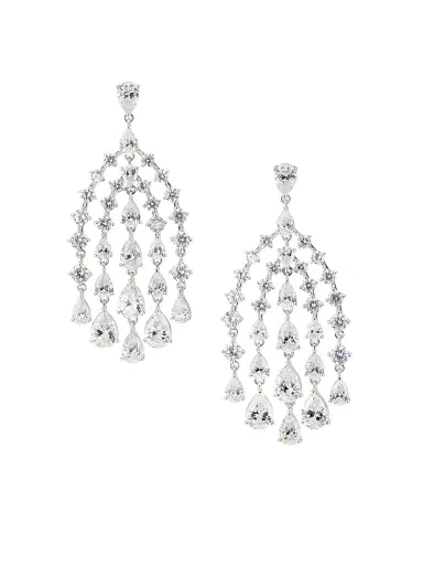 Adriana Orsini Women's Willow Cubic Zirconia Chandelier Earrings - Rhodium | Thumbnail 1 Adriana Orsini Women's Willow Cubic Zirconia Chandelier Earrings - Rhodium | Thumbnail 1