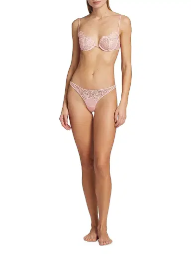 Kiki de Montparnasse Women's Demi Lace Bra - Rose | Thumbnail 2 Kiki de Montparnasse Women's Demi Lace Bra - Rose | Thumbnail 2