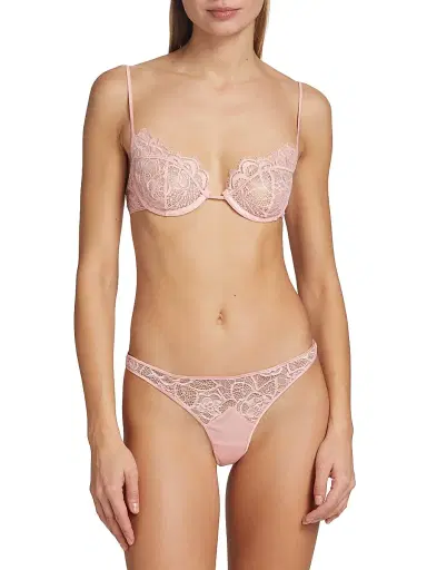 Kiki de Montparnasse Women's Demi Lace Bra - Rose | Thumbnail 3 Kiki de Montparnasse Women's Demi Lace Bra - Rose | Thumbnail 3