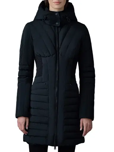 Mackage Women's Oksana Smocked Long Down Coat - Black | Thumbnail 3 Mackage Women's Oksana Smocked Long Down Coat - Black | Thumbnail 3