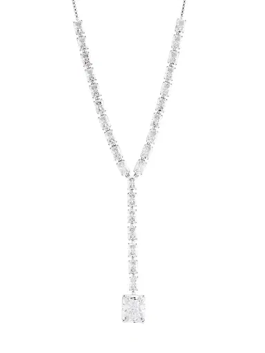 Adriana Orsini Women's Naomi Rhodium-Plated & Cubic Zirconia Y Necklace - Silver | Thumbnail 1 Adriana Orsini Women's Naomi Rhodium-Plated & Cubic Zirconia Y Necklace - Silver | Thumbnail 1