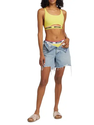 MOSCHINO Women's Donna Logo-Detailed Thong Bikini Bottoms - Yellow | Thumbnail 2 MOSCHINO Women's Donna Logo-Detailed Thong Bikini Bottoms - Yellow | Thumbnail 2