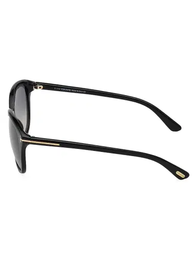Tom Ford Women's 57MM Rectangle Acetate Sunglasses - Black Gradient Smoke | Thumbnail 3 Tom Ford Women's 57MM Rectangle Acetate Sunglasses - Black Gradient Smoke | Thumbnail 3