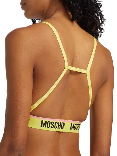 MOSCHINO Women's Donna Logo-Detailed Bikini Top - Yellow - Size Small | Thumbnail 5 MOSCHINO Women's Donna Logo-Detailed Bikini Top - Yellow - Size Small | Thumbnail 5