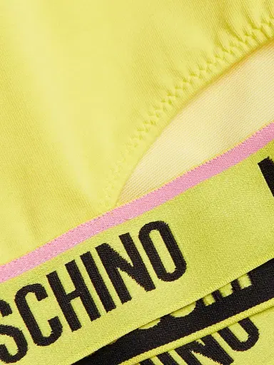 MOSCHINO Women's Donna Logo-Detailed Bikini Top - Yellow - Size Small | Thumbnail 6 MOSCHINO Women's Donna Logo-Detailed Bikini Top - Yellow - Size Small | Thumbnail 6