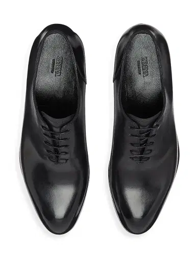 ZEGNA Men's Hand-Buffed Leather Vienna Evening Wholecut Oxford - Black | Thumbnail 3 ZEGNA Men's Hand-Buffed Leather Vienna Evening Wholecut Oxford - Black | Thumbnail 3