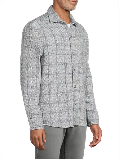 Robert Barakett Men's Quinn Plaid Woven Overshirt - Grey - Size XXL | Thumbnail 4 Robert Barakett Men's Quinn Plaid Woven Overshirt - Grey - Size XXL | Thumbnail 4