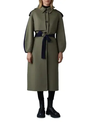 Mackage Women's Ceyla Double-Face Wool Belted Coat - Cream | Thumbnail 2 Mackage Women's Ceyla Double-Face Wool Belted Coat - Cream | Thumbnail 2