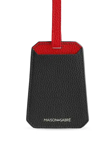 Maison de Sabre Leather Luggage Tag - Rouge Noir | Thumbnail 4 Maison de Sabre Leather Luggage Tag - Rouge Noir | Thumbnail 4