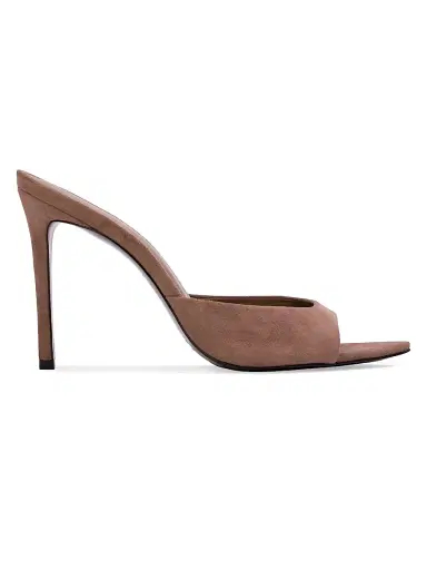 Black Suede Studio Women's Brea 100MM Suede Mules - Taupe Suede - Size 11 | Thumbnail 1 Black Suede Studio Women's Brea 100MM Suede Mules - Taupe Suede - Size 11 | Thumbnail 1