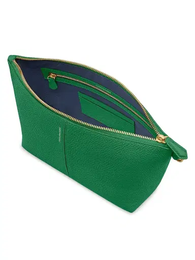 MAISON de SABRÉ Women's Medium Leather Flaire Pouch - Emerald Green | Thumbnail 3 MAISON de SABRÉ Women's Medium Leather Flaire Pouch - Emerald Green | Thumbnail 3
