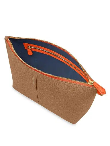 MAISON de SABRÉ Women's Small Leather Flaire Pouch - Manhattan Sandstone | Thumbnail 3 MAISON de SABRÉ Women's Small Leather Flaire Pouch - Manhattan Sandstone | Thumbnail 3
