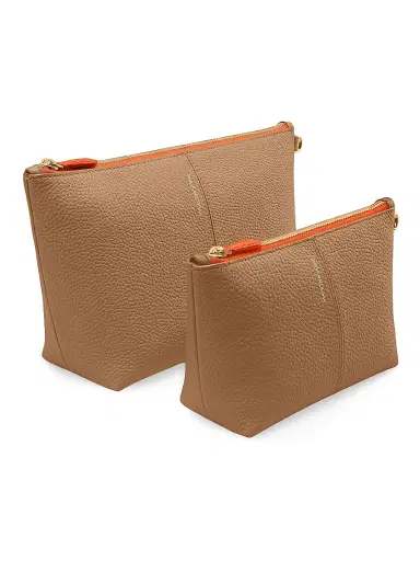 MAISON de SABRÉ Women's Small Leather Flaire Pouch - Manhattan Sandstone | Thumbnail 6 MAISON de SABRÉ Women's Small Leather Flaire Pouch - Manhattan Sandstone | Thumbnail 6