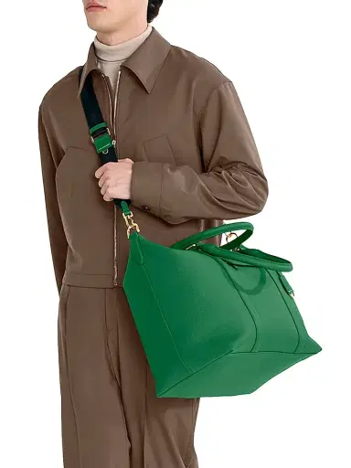 Maison de Sabre Men's Large Leather Weekender Bag - Emerald Green | Thumbnail 2 Maison de Sabre Men's Large Leather Weekender Bag - Emerald Green | Thumbnail 2