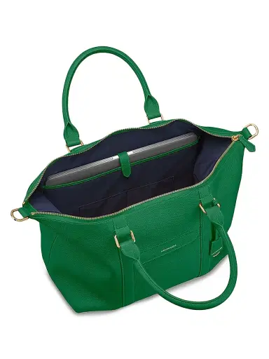 Maison de Sabre Men's Large Leather Weekender Bag - Emerald Green | Thumbnail 3 Maison de Sabre Men's Large Leather Weekender Bag - Emerald Green | Thumbnail 3