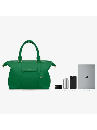 Maison de Sabre Men's Large Leather Weekender Bag - Emerald Green | Thumbnail 1 Maison de Sabre Men's Large Leather Weekender Bag - Emerald Green | Thumbnail 1