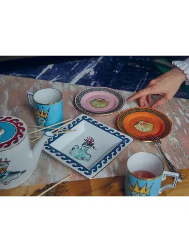 Ginori 1735 Il Viaggio Di Nettuno Bread Plate - Orange | Thumbnail 3 Ginori 1735 Il Viaggio Di Nettuno Bread Plate - Orange | Thumbnail 3