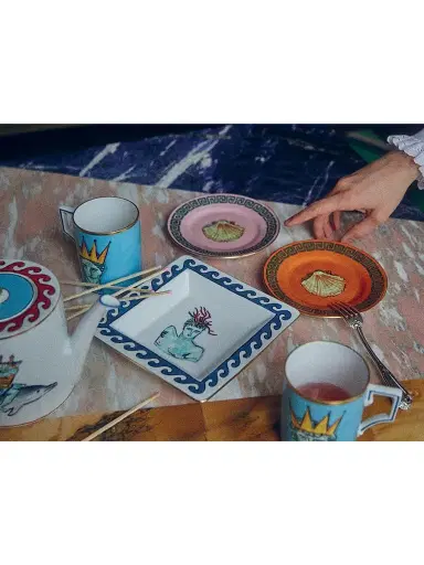 Ginori 1735 Il Viaggio Di Nettuno Bread Plate - Orange | Thumbnail 7 Ginori 1735 Il Viaggio Di Nettuno Bread Plate - Orange | Thumbnail 7