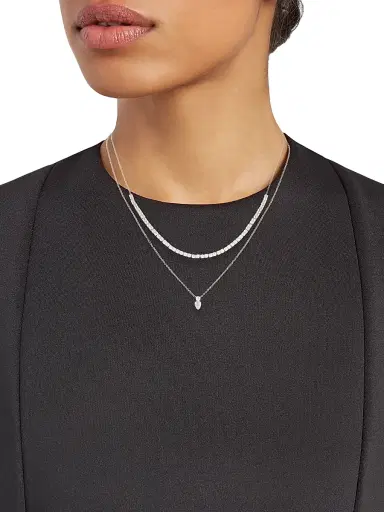 Adriana Orsini Women's Loveall 18K-White-Gold-Plated & Cubic Zirconia Double-Chain Necklace - White Gold | Thumbnail 2 Adriana Orsini Women's Loveall 18K-White-Gold-Plated & Cubic Zirconia Double-Chain Necklace - White Gold | Thumbnail 2