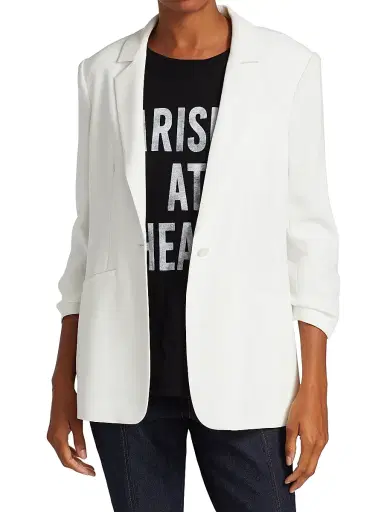 Cinq à Sept Women's Khloe Crepe Ruched Blazer - | Thumbnail 3 Cinq à Sept Women's Khloe Crepe Ruched Blazer - | Thumbnail 3