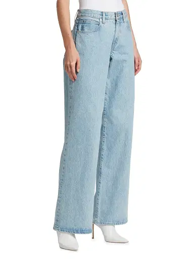 SLVRLAKE Women's Mica Mid-Rise Rigid Wide-Leg Jeans - Clear Skies - Size 32 | Thumbnail 4 SLVRLAKE Women's Mica Mid-Rise Rigid Wide-Leg Jeans - Clear Skies - Size 32 | Thumbnail 4
