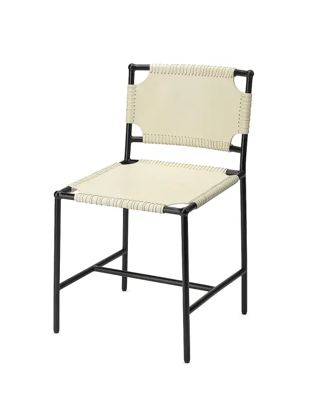 Transitional Asher Dining Chair - White With Black Transitional Asher Dining Chair - White With Black