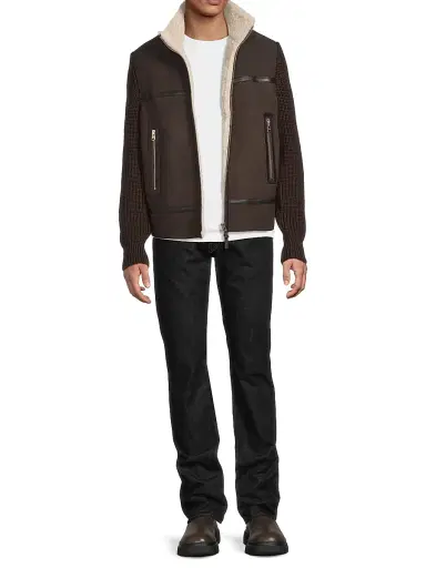 Mackage Men's Jonathan Wool Shearling Jacket - Coffee Natural | Thumbnail 2 Mackage Men's Jonathan Wool Shearling Jacket - Coffee Natural | Thumbnail 2