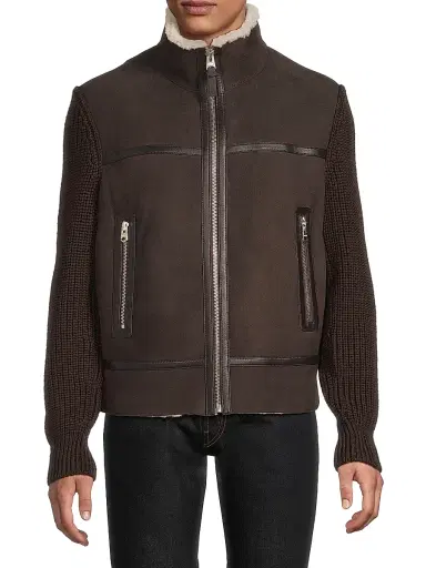 Mackage Men's Jonathan Wool Shearling Jacket - Coffee Natural | Thumbnail 3 Mackage Men's Jonathan Wool Shearling Jacket - Coffee Natural | Thumbnail 3