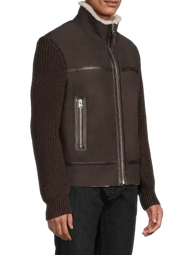 Mackage Men's Jonathan Wool Shearling Jacket - Coffee Natural | Thumbnail 4 Mackage Men's Jonathan Wool Shearling Jacket - Coffee Natural | Thumbnail 4