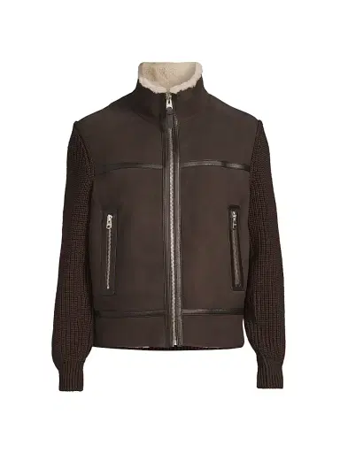 Mackage Men's Jonathan Wool Shearling Jacket - Coffee Natural | Thumbnail 1 Mackage Men's Jonathan Wool Shearling Jacket - Coffee Natural | Thumbnail 1