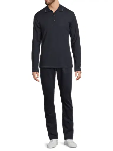 Robert Barakett Men's Roman Polo Sweater - Navy - Size XXL | Thumbnail 2 Robert Barakett Men's Roman Polo Sweater - Navy - Size XXL | Thumbnail 2
