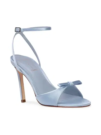 Black Suede Studio Women's Albie 100MM Satin High Heel Sandals - Blue Fog | Thumbnail 2 Black Suede Studio Women's Albie 100MM Satin High Heel Sandals - Blue Fog | Thumbnail 2