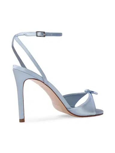 Black Suede Studio Women's Albie 100MM Satin High Heel Sandals - Blue Fog | Thumbnail 3 Black Suede Studio Women's Albie 100MM Satin High Heel Sandals - Blue Fog | Thumbnail 3