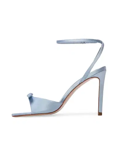 Black Suede Studio Women's Albie 100MM Satin High Heel Sandals - Blue Fog | Thumbnail 4 Black Suede Studio Women's Albie 100MM Satin High Heel Sandals - Blue Fog | Thumbnail 4