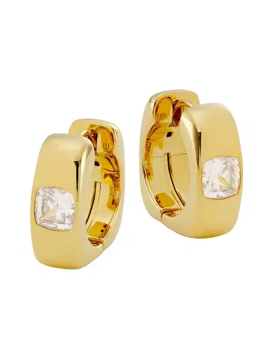 Adriana Orsini Women's Jolene 18K-Gold-Plated & Cubic Zirconia Square Huggie Hoop Earrings - Gold | Thumbnail 1 Adriana Orsini Women's Jolene 18K-Gold-Plated & Cubic Zirconia Square Huggie Hoop Earrings - Gold | Thumbnail 1