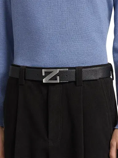 Zegna Men's Reversible Leather Belt - Black - Size 44 | Thumbnail 3 Zegna Men's Reversible Leather Belt - Black - Size 44 | Thumbnail 3