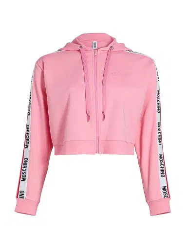 MOSCHINO Women's Mos Under Donna-Velmar Zip-Front Hoodie - Pink - Size Large | Thumbnail 1 MOSCHINO Women's Mos Under Donna-Velmar Zip-Front Hoodie - Pink - Size Large | Thumbnail 1