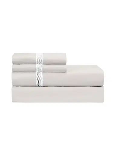 Home Treasures Twin Riley 500-Thread Count Egyptian Cotton Sheet Set - Oyster Full | Thumbnail 1 Home Treasures Twin Riley 500-Thread Count Egyptian Cotton Sheet Set - Oyster Full | Thumbnail 1