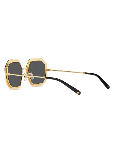 Tory Burch Women's 52MM Geometric Sunglasses - Shiny Gold | Thumbnail 5 Tory Burch Women's 52MM Geometric Sunglasses - Shiny Gold | Thumbnail 5