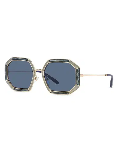 Tory Burch Women's 52MM Geometric Sunglasses - Shiny Gold | Thumbnail 8 Tory Burch Women's 52MM Geometric Sunglasses - Shiny Gold | Thumbnail 8