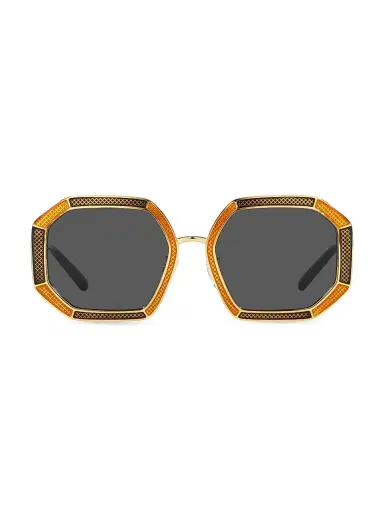 Tory Burch Women's 52MM Geometric Sunglasses - Shiny Gold | Thumbnail 1 Tory Burch Women's 52MM Geometric Sunglasses - Shiny Gold | Thumbnail 1