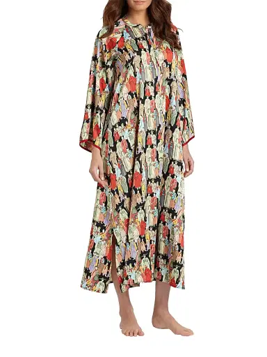 Natori Women's Dynasty Zip Nightgown | Thumbnail 2 Natori Women's Dynasty Zip Nightgown | Thumbnail 2
