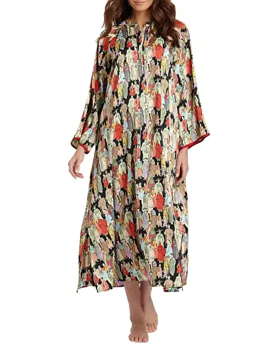 Natori Women's Dynasty Zip Nightgown | Thumbnail 3 Natori Women's Dynasty Zip Nightgown | Thumbnail 3