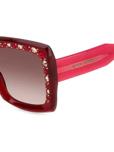 Carolina Herrera Women's 53MM Oversized Square Sunglasses - Burgundy Brown Gradient | Thumbnail 2 Carolina Herrera Women's 53MM Oversized Square Sunglasses - Burgundy Brown Gradient | Thumbnail 2