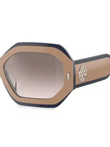 Tory Burch Women's Miller 55MM Geometric Sunglasses - Tan | Thumbnail 3 Tory Burch Women's Miller 55MM Geometric Sunglasses - Tan | Thumbnail 3