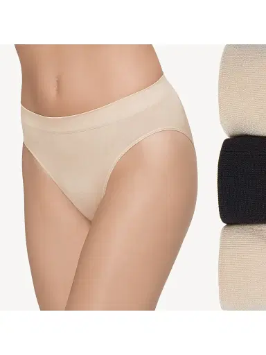 Wacoal 3-Pack B-Smooth Hi-Cut Briefs - Sand Black | Thumbnail 2 Wacoal 3-Pack B-Smooth Hi-Cut Briefs - Sand Black | Thumbnail 2
