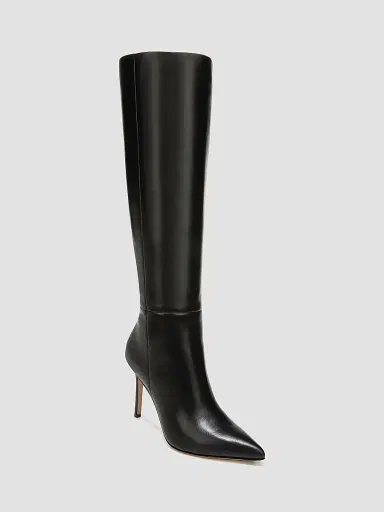 Veronica Beard Women's Lisa 95MM Knee-High Wide-Calf Leather Boots - Black | Thumbnail 2 Veronica Beard Women's Lisa 95MM Knee-High Wide-Calf Leather Boots - Black | Thumbnail 2