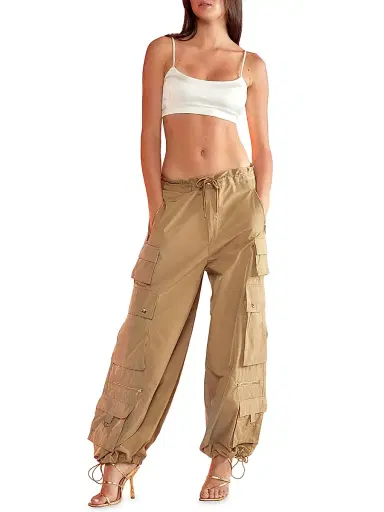 CYNTHIA ROWLEY Women's Relaxed Nylon Cargo Pants | Thumbnail 2 CYNTHIA ROWLEY Women's Relaxed Nylon Cargo Pants | Thumbnail 2
