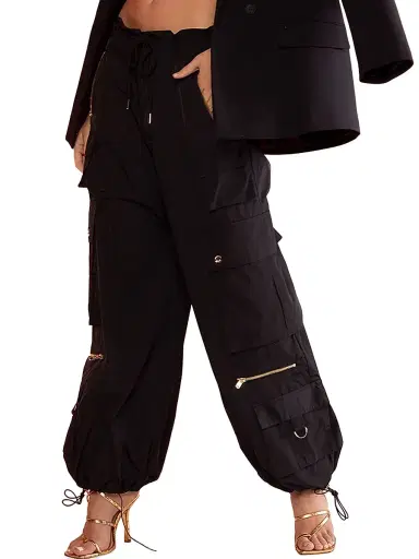 CYNTHIA ROWLEY Women's Relaxed Nylon Cargo Pants | Thumbnail 3 CYNTHIA ROWLEY Women's Relaxed Nylon Cargo Pants | Thumbnail 3