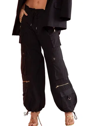 CYNTHIA ROWLEY Women's Relaxed Nylon Cargo Pants | Thumbnail 1 CYNTHIA ROWLEY Women's Relaxed Nylon Cargo Pants | Thumbnail 1